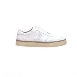 Lucchesse-inc SHOES Double L Lace Up Sneakers :: White