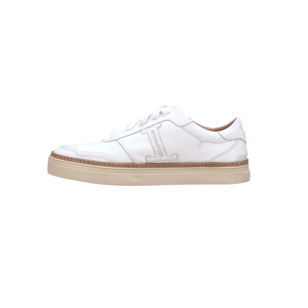 Lucchesse-inc SHOES Double L Lace Up Sneakers :: White Lucchesse-inc SHOES Double L Lace Up Sneakers :: White