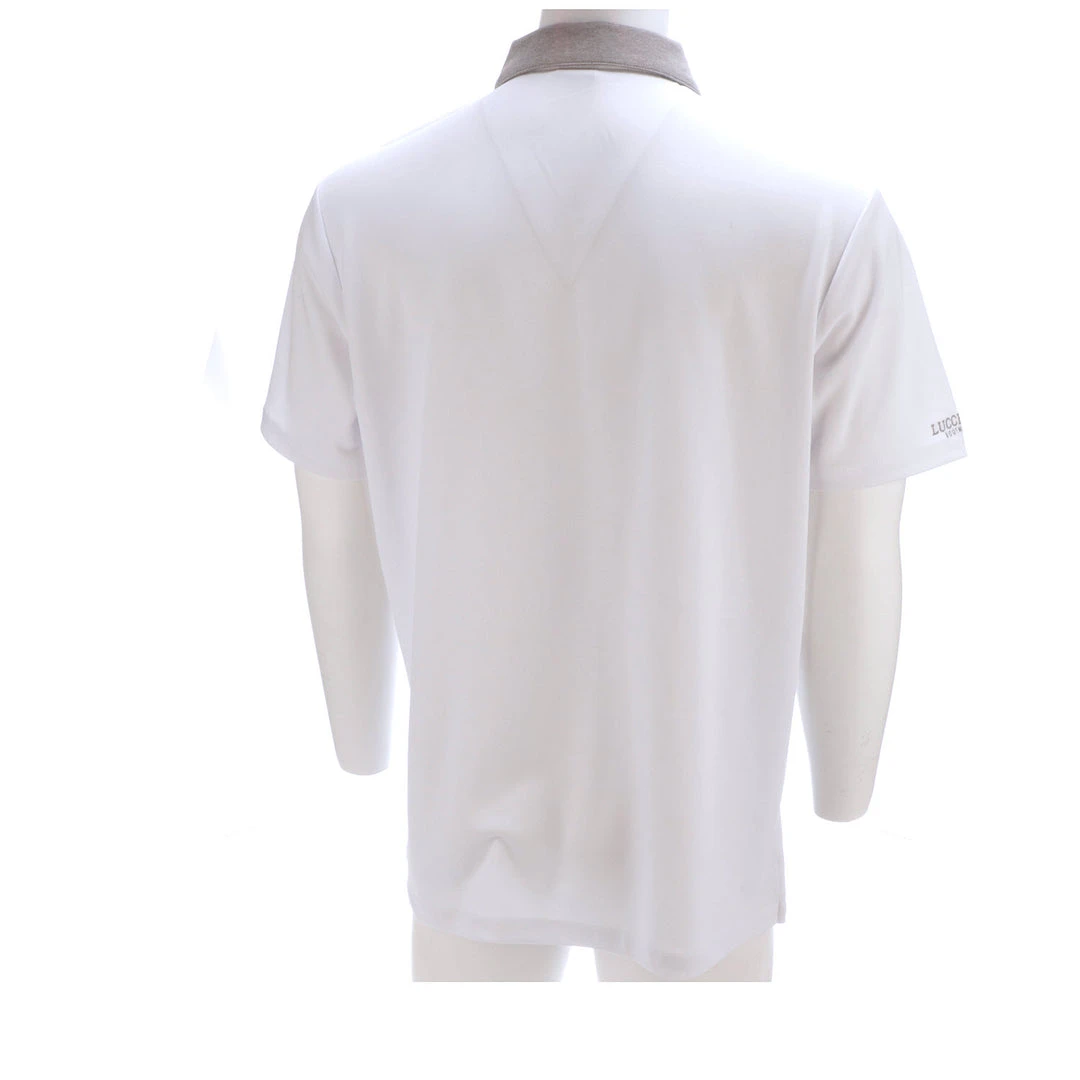 Lucchese-inc Mirrored L Polo :: White Lucchese-inc Mirrored L Polo :: White
