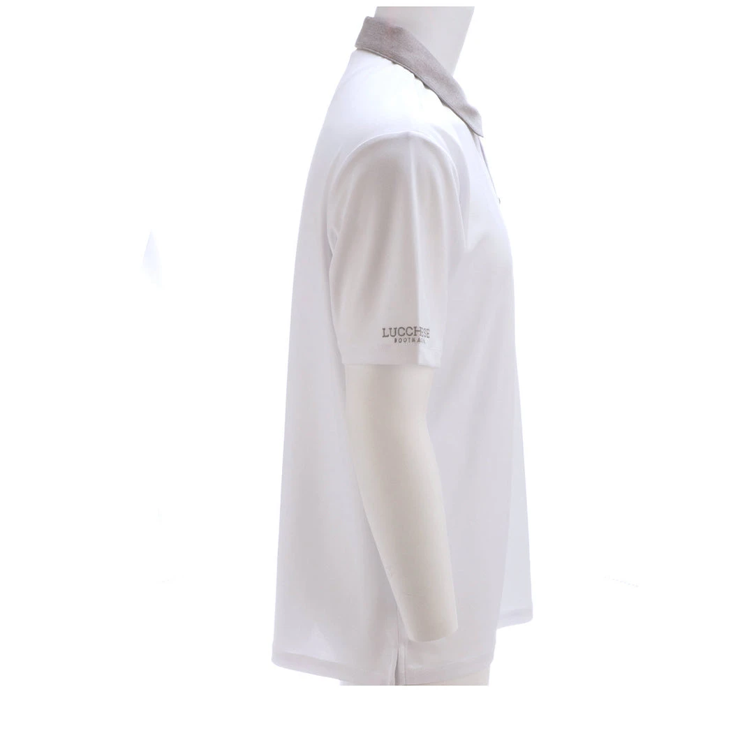 Lucchese-inc Mirrored L Polo :: White Lucchese-inc Mirrored L Polo :: White