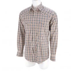 Lucchese-inc APPAREL El Paso :: White/Blue/Brown Large Check