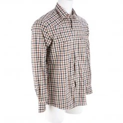 Lucchese-inc APPAREL El Paso :: White/Blue/Brown Large Check