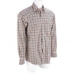 Lucchese-inc APPAREL El Paso :: White/Blue/Brown Large Check