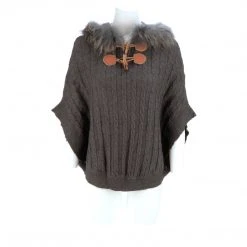 Best Pirce ❤️ Lucchese-inc Cable Knit Poncho :: Grey APPAREL 😀 51 Lucchese-inc Cable Knit Poncho :: Grey APPAREL