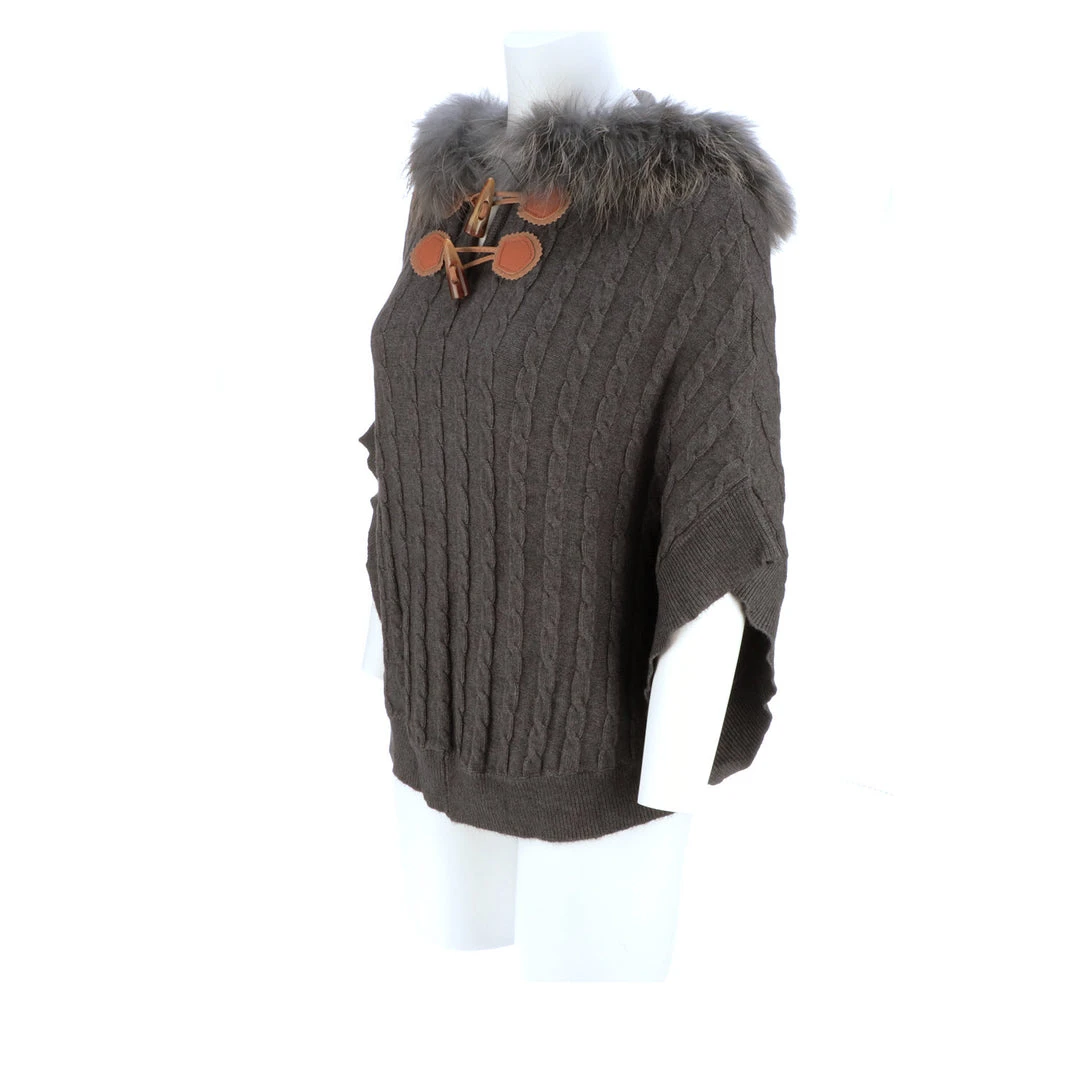 Best Pirce ❤️ Lucchese-inc Cable Knit Poncho :: Grey APPAREL 😀 21 Lucchese-inc Cable Knit Poncho :: Grey APPAREL