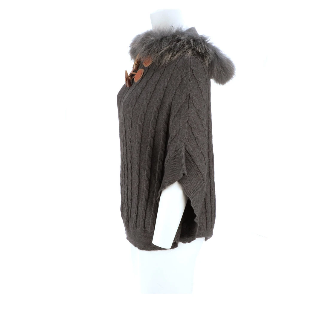 Best Pirce ❤️ Lucchese-inc Cable Knit Poncho :: Grey APPAREL 😀 16 Lucchese-inc Cable Knit Poncho :: Grey APPAREL