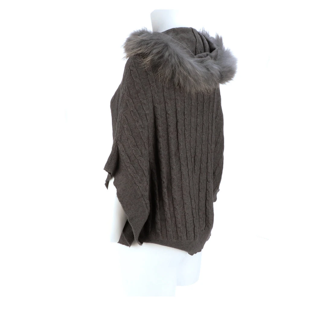 Best Pirce ❤️ Lucchese-inc Cable Knit Poncho :: Grey APPAREL 😀 12 Lucchese-inc Cable Knit Poncho :: Grey APPAREL