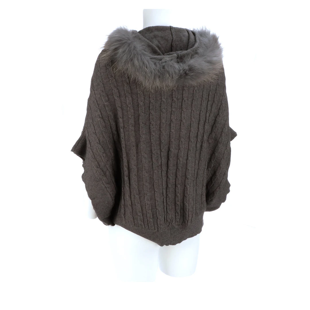 Best Pirce ❤️ Lucchese-inc Cable Knit Poncho :: Grey APPAREL 😀 22 Lucchese-inc Cable Knit Poncho :: Grey APPAREL
