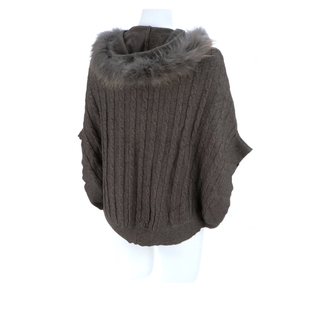 Best Pirce ❤️ Lucchese-inc Cable Knit Poncho :: Grey APPAREL 😀 27 Lucchese-inc Cable Knit Poncho :: Grey APPAREL