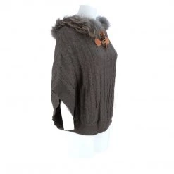 Best Pirce ❤️ Lucchese-inc Cable Knit Poncho :: Grey APPAREL 😀 46 Lucchese-inc Cable Knit Poncho :: Grey APPAREL