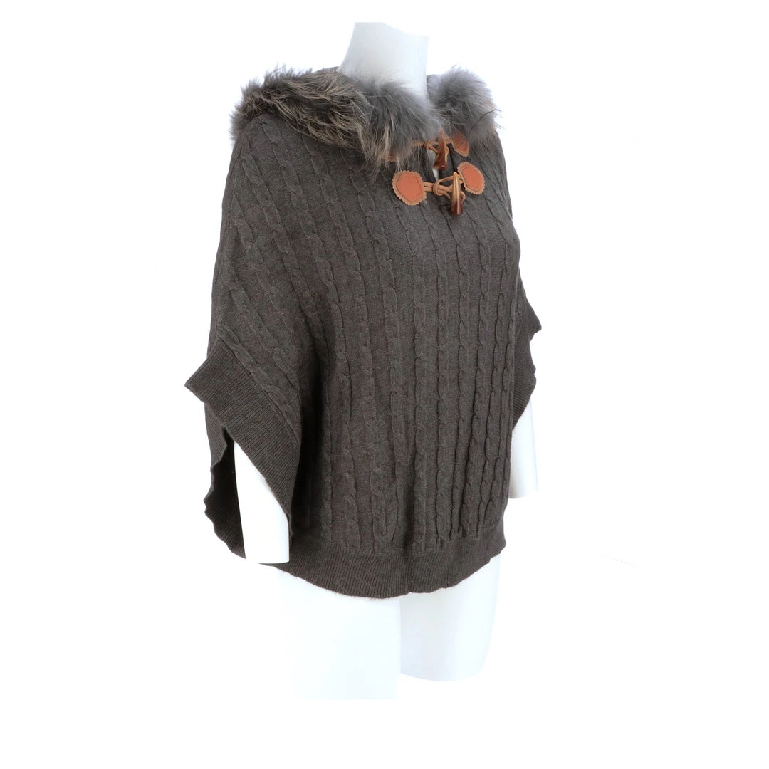 Best Pirce ❤️ Lucchese-inc Cable Knit Poncho :: Grey APPAREL 😀 11 Lucchese-inc Cable Knit Poncho :: Grey APPAREL