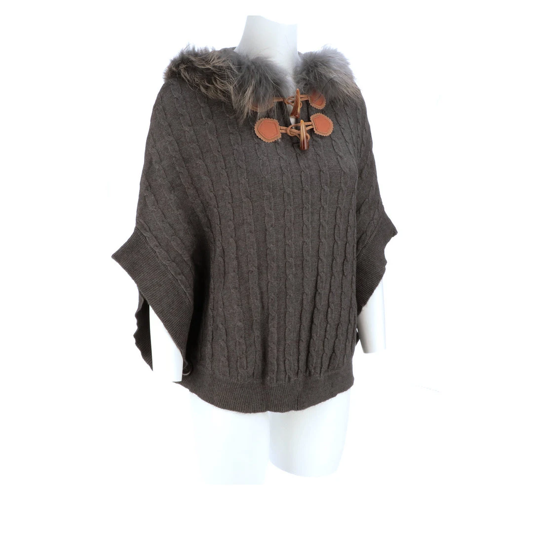 Best Pirce ❤️ Lucchese-inc Cable Knit Poncho :: Grey APPAREL 😀 24 Lucchese-inc Cable Knit Poncho :: Grey APPAREL