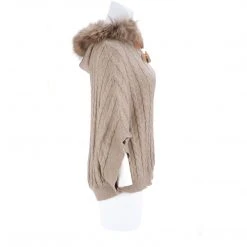 Lucchese-inc Cable Knit Poncho :: Oatmeal APPAREL