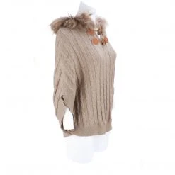 Lucchese-inc Cable Knit Poncho :: Oatmeal APPAREL