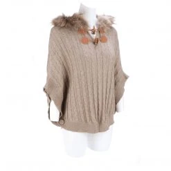 Lucchese-inc Cable Knit Poncho :: Oatmeal APPAREL