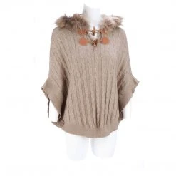Lucchese-inc Cable Knit Poncho :: Oatmeal APPAREL