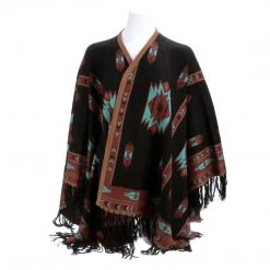 Lucchesse-inc APPAREL Alpaca Fleece Poncho :: Black