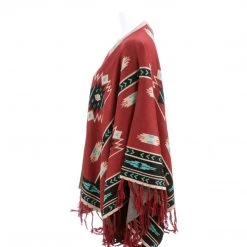 Lucchesse-inc APPAREL Alpaca Fleece Poncho :: Red