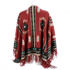 Lucchesse-inc APPAREL Alpaca Fleece Poncho :: Red