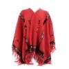 Best Sale 🎁 Lucchesse-inc Alpaca Fleece Poncho :: Red/Turquoise APPAREL 🎉 1 Lucchesse-inc Alpaca Fleece Poncho :: Red/Turquoise APPAREL