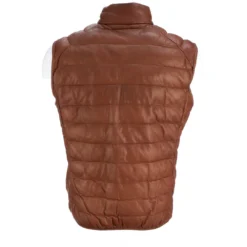 Lucchese-inc APPAREL Men's Leather Puffer Vest :: Cognac