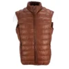 Lucchese-inc APPAREL Men's Leather Puffer Vest :: Cognac