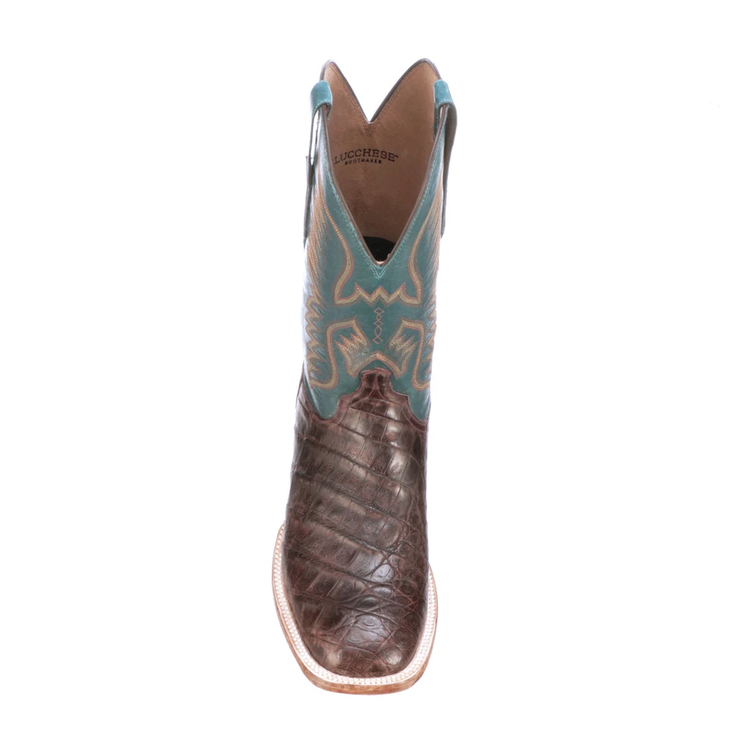 Lucchese-inc Bryan Exotic Distressed :: Barrel Brown + Teal Boots Lucchese-inc Bryan Exotic Distressed :: Barrel Brown + Teal Boots