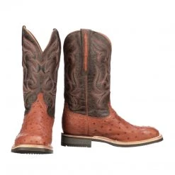 Lucchese-inc Rowdy Ostrich :: Cognac + Brown Men