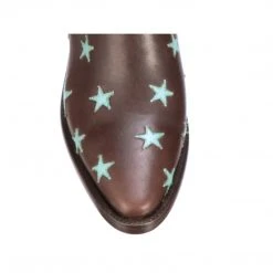Lucchesse-inc Estrella Chelsea :: Chocolate + Turquoise BOOTS
