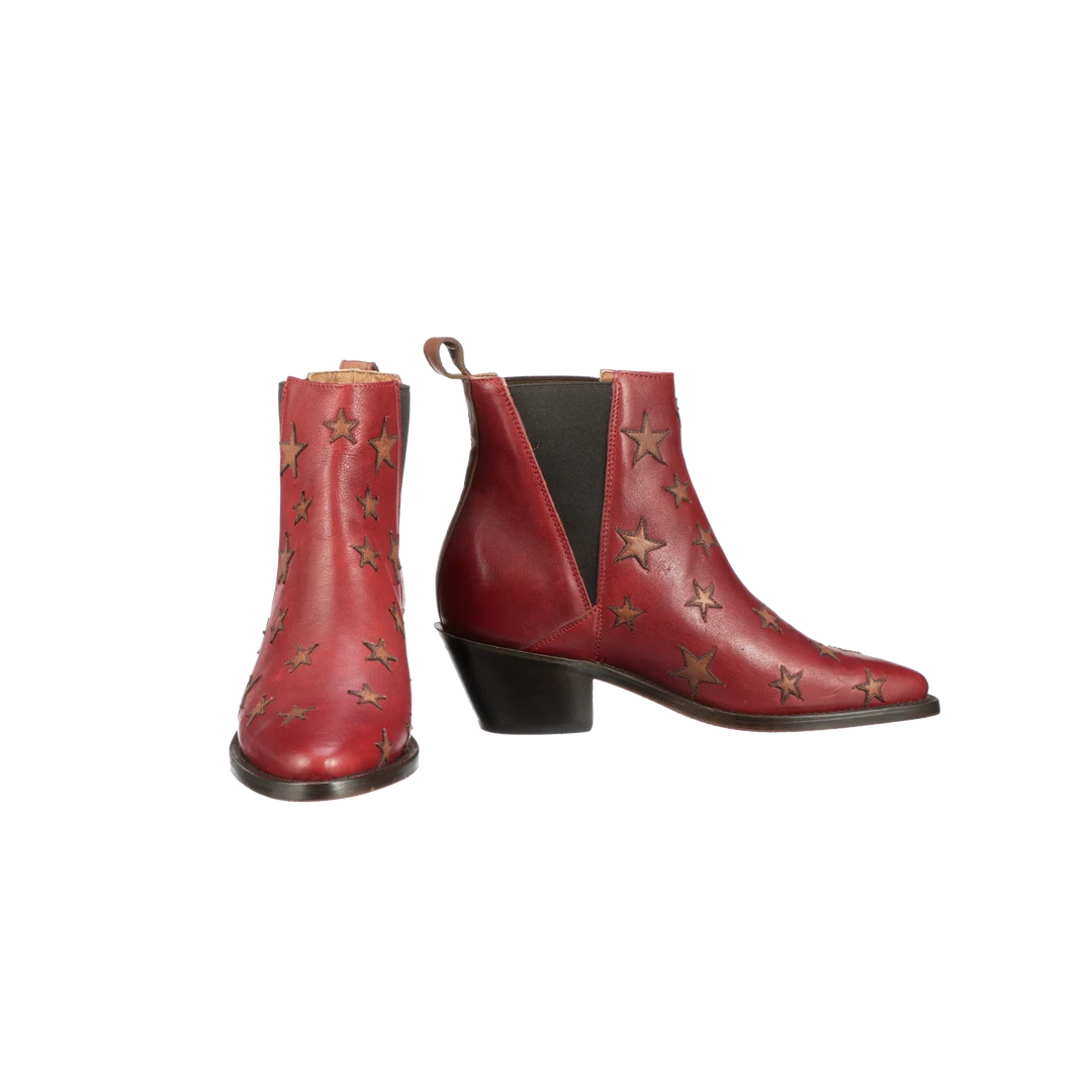 Cheapest π Lucchesse-inc Estrella Chelsea :: Red + Tan π 3 Lucchesse-inc Estrella Chelsea :: Red + Tan