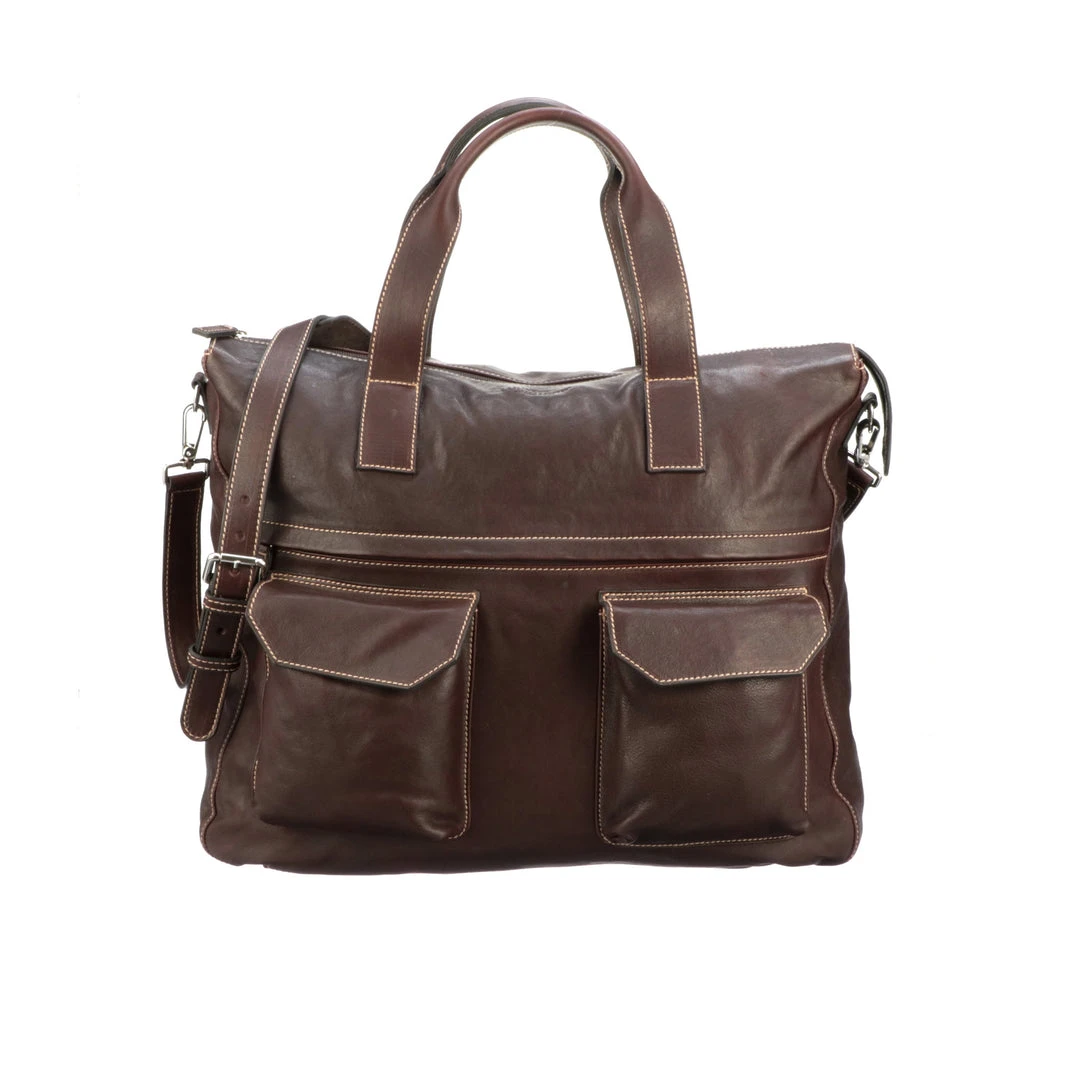 Lucchesse-inc Totes COSIMO TRAVEL TOTE :: ESPRESSO Lucchesse-inc Totes COSIMO TRAVEL TOTE :: ESPRESSO