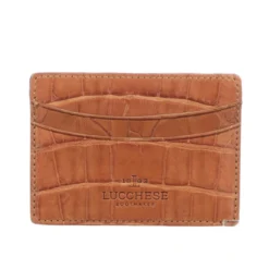 Lucchese-inc Credit Card Case – Crocodile :: Cognac Wallets