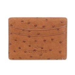Lucchese-inc Credit Card Case – Ostrich :: Cognac Wallets