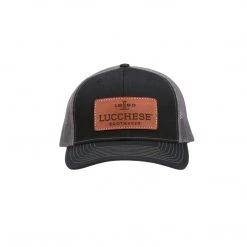 Lucchesse-inc Leather Patch Cap :: Black + Charcoal