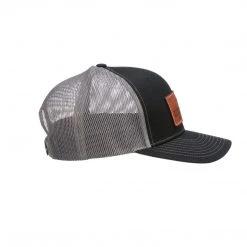 Lucchesse-inc Leather Patch Cap :: Black + Charcoal