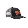 Lucchesse-inc Leather Patch Cap :: Black + Charcoal