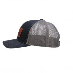 Lucchesse-inc Leather Patch Cap :: Navy + Charcoal