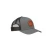 Lucchese-inc Hats Leather Patch Cap Round :: Charcoal + Black