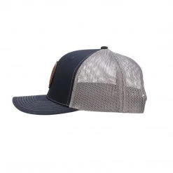 Cheap 🎉 Lucchesse-inc Hats Leather Patch Cap Round :: Navy + Charcoal 🤩 4 Lucchesse-inc Hats Leather Patch Cap Round :: Navy + Charcoal