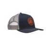 Lucchesse-inc Hats Leather Patch Cap Round :: Navy + Charcoal