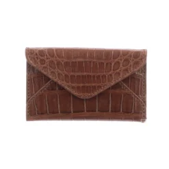 Lucchese-inc Envelope Card Case – Crocodile :: Sienna