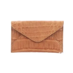 Lucchese-inc Envelope Card Case – Crocodile :: Cognac Wallets