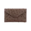 Lucchese-inc Wallets Envelope Card Case – Ostrich :: Sienna
