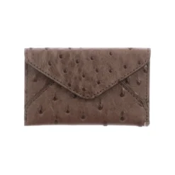 Lucchese-inc Wallets Envelope Card Case – Ostrich :: Sienna