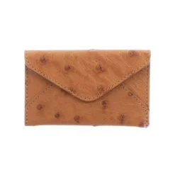 Lucchese-inc Wallets Envelope Card Case – Ostrich :: Cognac