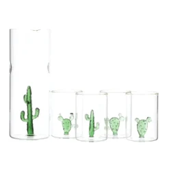 Deals 🔔 Lucchese-inc Other Accessories Cactus Glassware :: Green ❤️ 11 Lucchese-inc Other Accessories Cactus Glassware :: Green