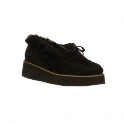 Lucchese-inc SHOES Shearling Wedge Moccasin :: Black