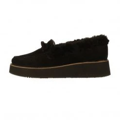 Lucchese-inc SHOES Shearling Wedge Moccasin :: Black