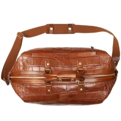 Lucchese-inc Giant Gator Duffel –Small :: Cognac Duffels
