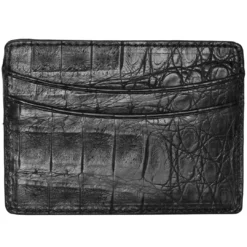 Lucchese-inc Wallets Credit Card Case – Crocodile :: Black
